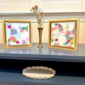 Original Acrylic on Canvas Painting Pair Framed -- Set of 2 Paintings